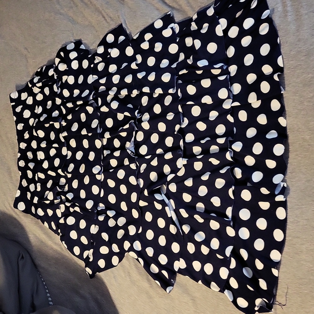 Navy Polka Dot Layered Skirt size 12 Y
